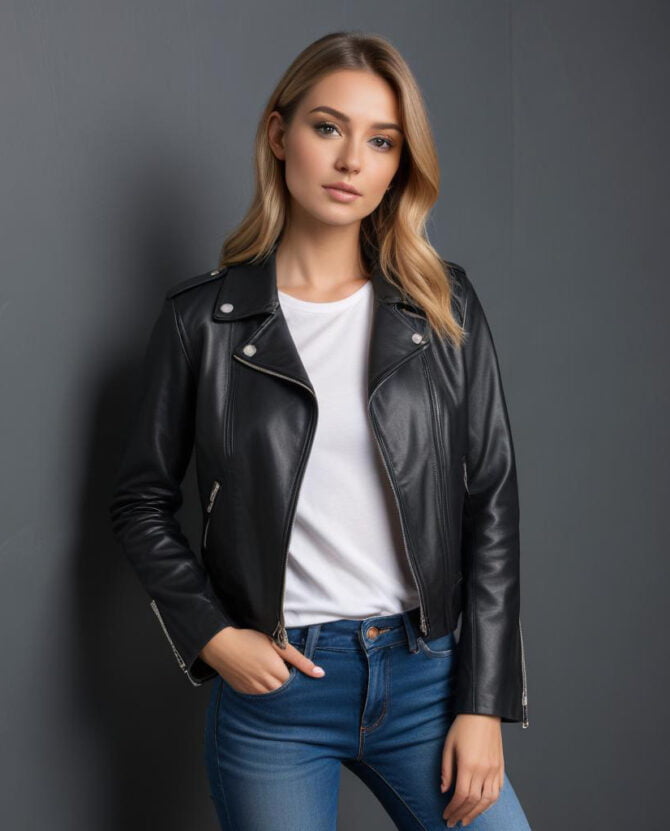 Women-Biker-Black-Leather-Jacket