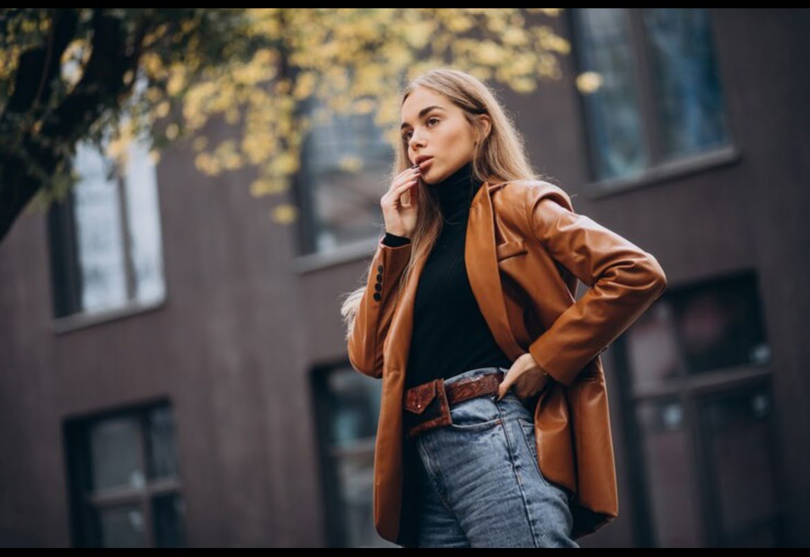 Brown Leather Jacket for Women